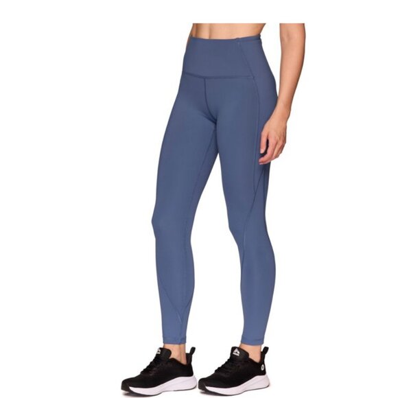 RBX Active Full Length High Waisted Blue Leggings with Pockets XL New - Picture 2 of 11